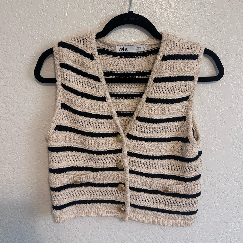 Zara striped knit vest size small